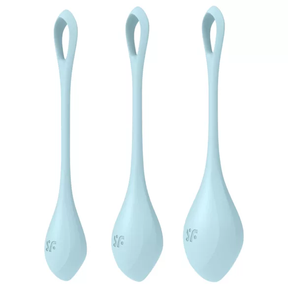 Satisfyer Yoni Power 2 - geišas bumbiņu komplekts 3 gab. zils