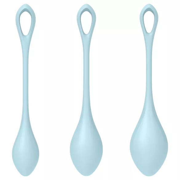 Satisfyer Yoni Power 2 - geišas bumbiņu komplekts 3 gab. zils