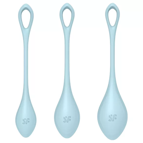 Satisfyer Yoni Power 2 - geišas bumbiņu komplekts 3 gab. zils