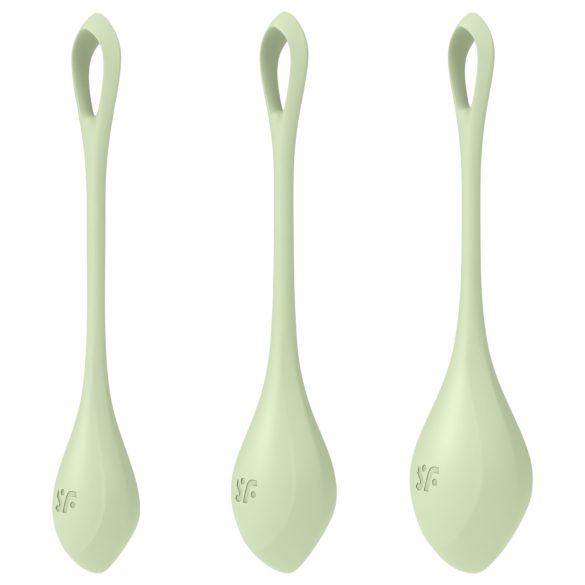 Satisfyer Yoni Power 2 - zaļais geišu bumbiņu komplekts (3 gab.)