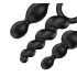Satisfyer Booty Call - melnā anālā aizbāžņu komplekts (3 daļas)