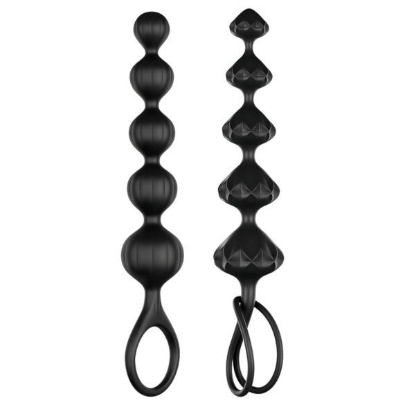 Satisfyer Mīlestības Krelles - lodīšu anālais dildo komplekts (melns)