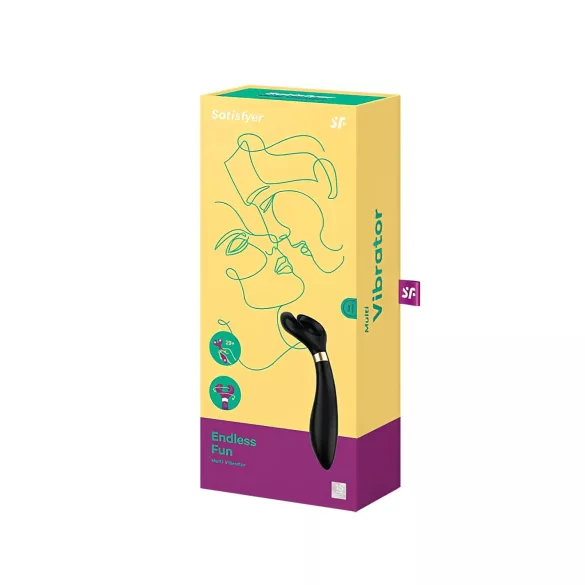Satisfyer Endless Fun - pāru vibrators, ūdensizturīgs, uzlādējams, melns