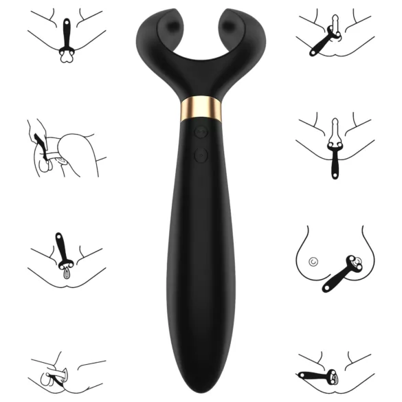 Satisfyer Endless Fun - uzlādējams, ūdensizturīgs pāru vibrators (melns)