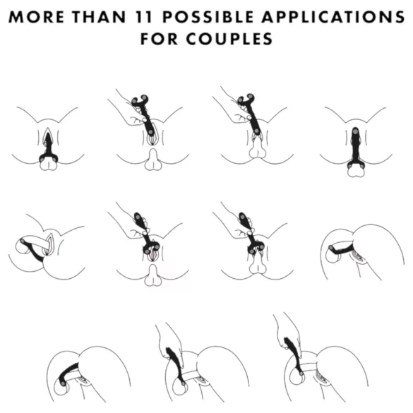 Satisfyer Endless Fun - uzlādējams, ūdensizturīgs pāru vibrators (melns)