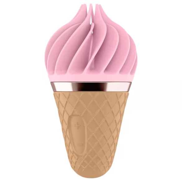 Satisfyer Sweet Treat - uzlādējams rotējošs klitora vibrators rozā-brūns