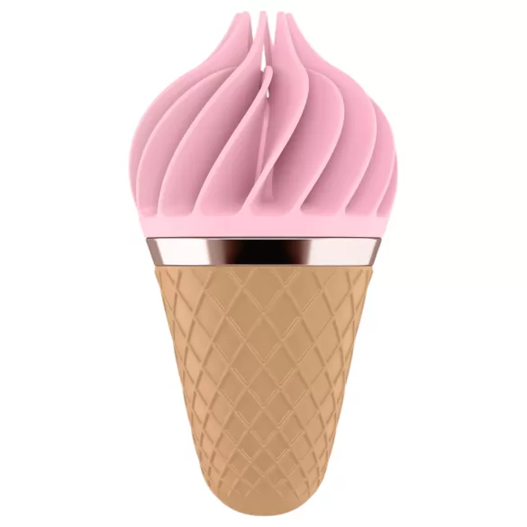 Satisfyer Sweet Treat - uzlādējams rotējošs klitora vibrators rozā-brūns
