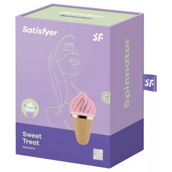 Satisfyer Sweet Treat - uzlādējams rotējošs klitora vibrators rozā-brūns