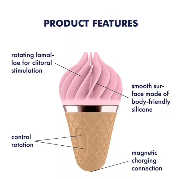 Satisfyer Sweet Treat - uzlādējams rotējošs klitora vibrators rozā-brūns