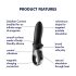 Satisfyer Karstās Kaislības - gudrs sildošs anālais vibrators (melns)