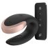 Satisfyer Double Love - gudrs, tālvadības pāra vibrators (melns)