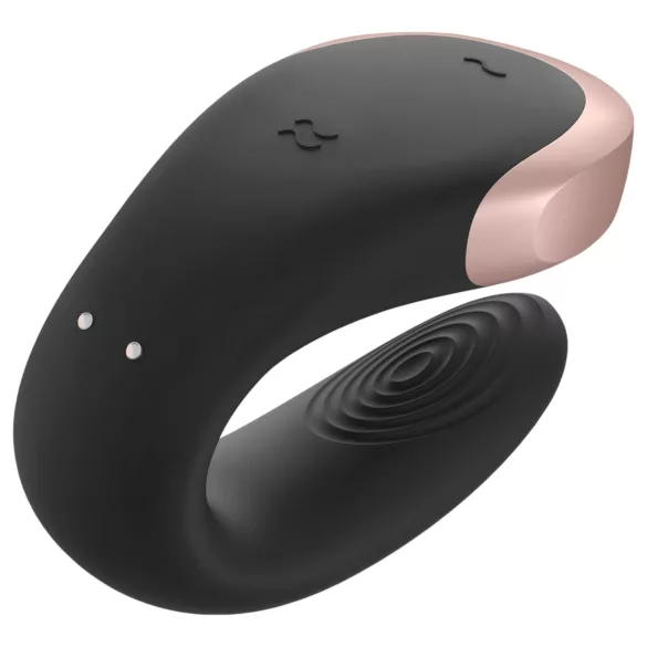 Satisfyer Double Love - pāru vibrators ar tālvadību, viedais, melns