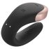 Satisfyer Double Love - gudrs, tālvadības pāra vibrators (melns)