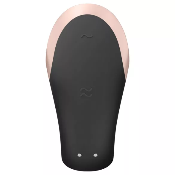 Satisfyer Double Love - pāru vibrators ar tālvadību, viedais, melns