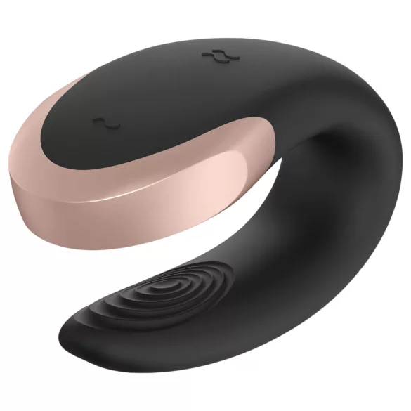 Satisfyer Double Love - pāru vibrators ar tālvadību, viedais, melns