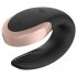 Satisfyer Double Love - gudrs, tālvadības pāra vibrators (melns)