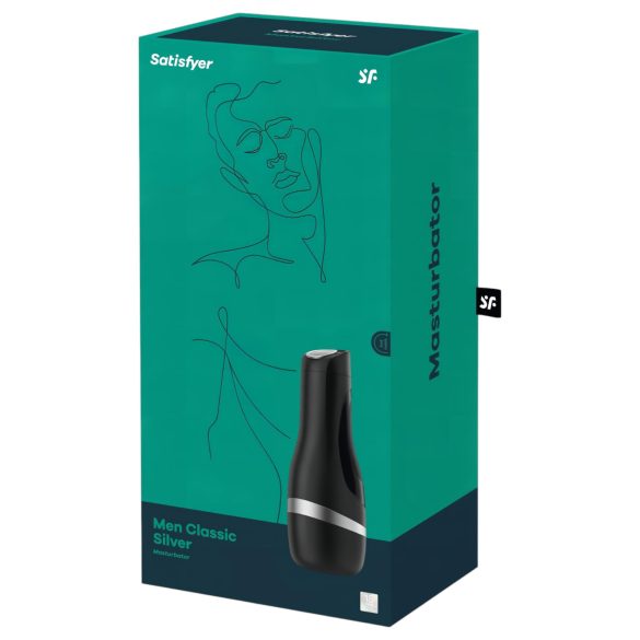 Satisfyer Men Classic - vīriešu masturbators ar sūkšanas funkciju sudraba