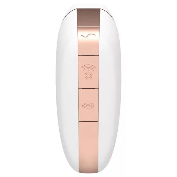 Satisfyer Love Triangle - lietotnes vadāms gaisa viļņu klitora stimulators (balts)
