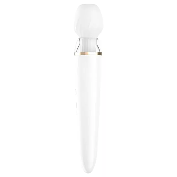 Satisfyer Double Wand-er - lietotnes vadāms masāžas vibrators (balts)