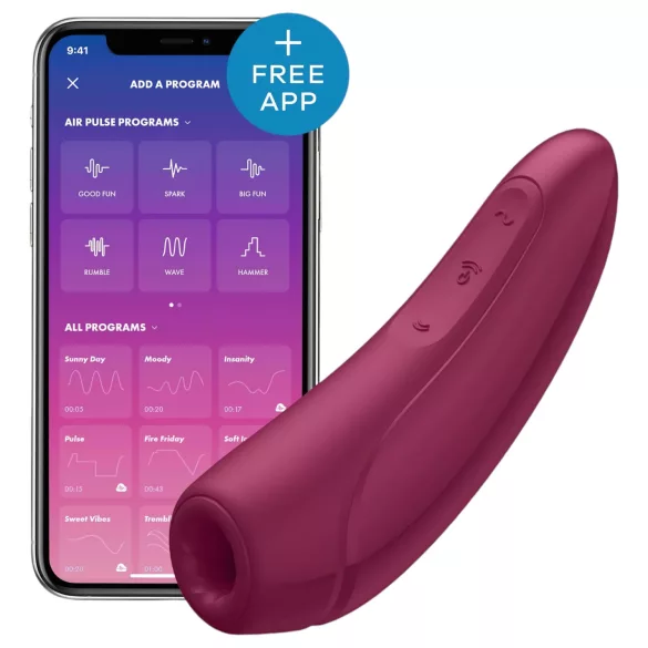 Satisfyer Curvy 1+ - klitora stimulators ar gaisa viļņiem sarkans