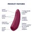 Satisfyer Curvy 1+ - gudrs gaisa stimuls klitoram (sarkans)