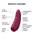 Satisfyer Curvy 1+ - klitora stimulators ar gaisa viļņiem sarkans