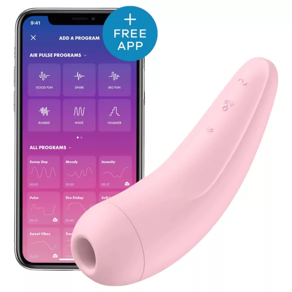 Satisfyer Curvy 2+ - klitora stimulatora ar gaisa viļņiem rozā