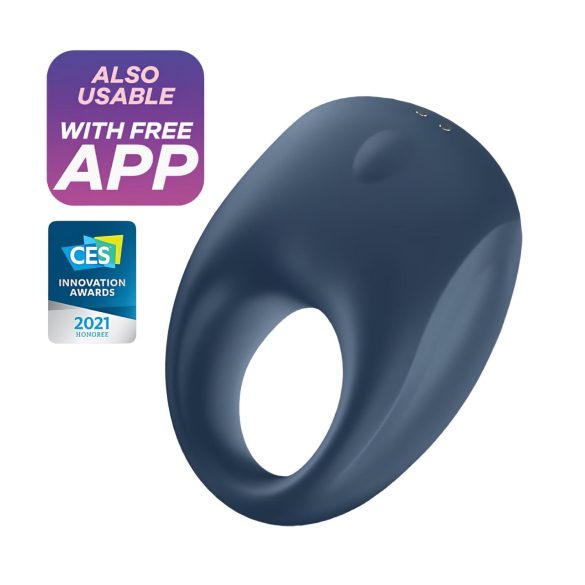 Satisfyer Strong One - inteliģents vibrējošs dzimumlocekļa gredzens (zils)