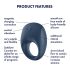 Satisfyer Strong One - inteliģents vibrējošs dzimumlocekļa gredzens (zils)
