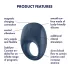 Satisfyer Strong One - lietotnes vadāms vibrējošs dzimumlocekļa gredzens vīriešiem (zils)