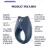 Satisfyer Royal One - vīriešu vibrējošais erekcijas gredzens zils