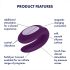 Satisfyer Double Joy – gudrs, ūdensizturīgs pāra vibrators (violets)