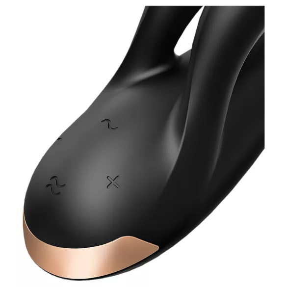 Satisfyer Double Flex - lietotnes vadāms vibrators ar klitori stimulējošu rociņu (melns)
