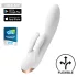 Satisfyer Double Flex - lietotnē vadāms vibrators ar klitora kājiņu (balts)