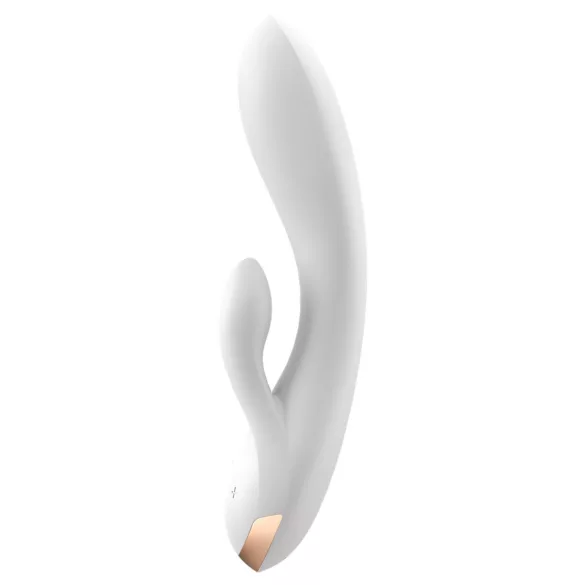 Satisfyer Double Flex - lietotnē vadāms vibrators ar klitora kājiņu (balts)