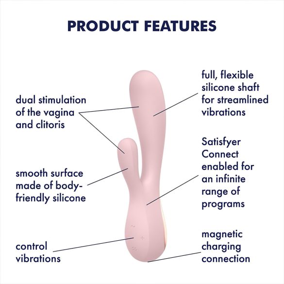 Satisfyer Mono Flex - gudrs ūdensdrošs vibrators (rozā)