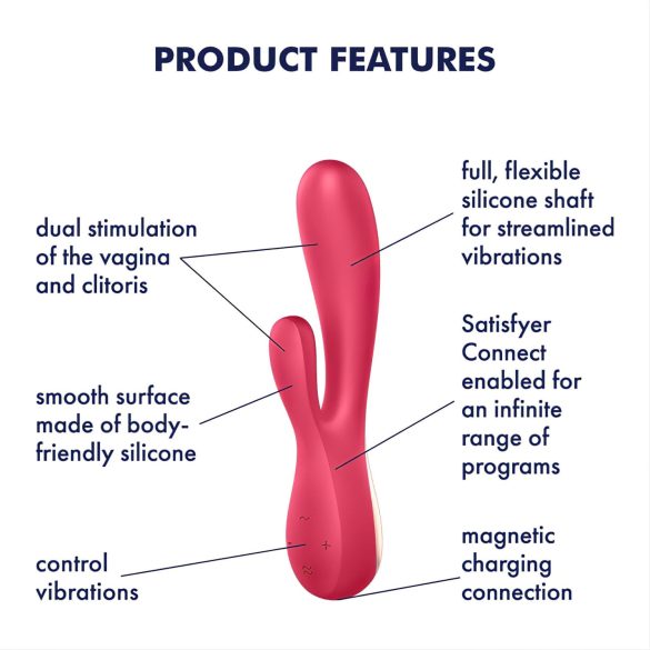 Satisfyer Mono Flex - vibrators ūdensizturīgs sarkans