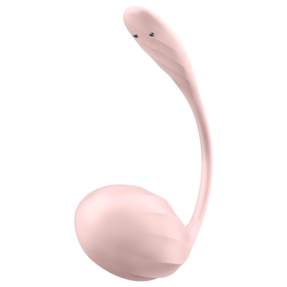 Satisfyer vibrējoša ola ar tālvadību, rozā, Ribbed Petal