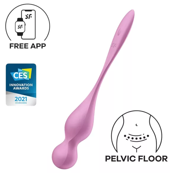 Satisfyer Love Birds 1 - lietotnes vadāmas vibrējošās geišas bumbiņas (rozā)