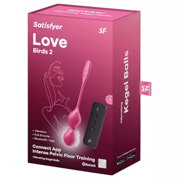 Satisfyer Love Birds 2 - viedās vibrējošās geišas bumbiņas rozā