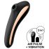 Satisfyer Dual Kiss - uzlādējams vaginālais un klitora vibrators (melns)