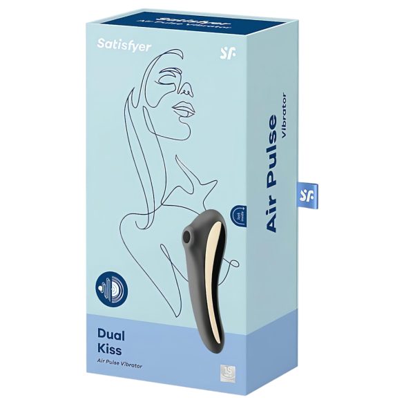 Satisfyer Dual Kiss - uzlād. vag. un klitora vibrators (melns)