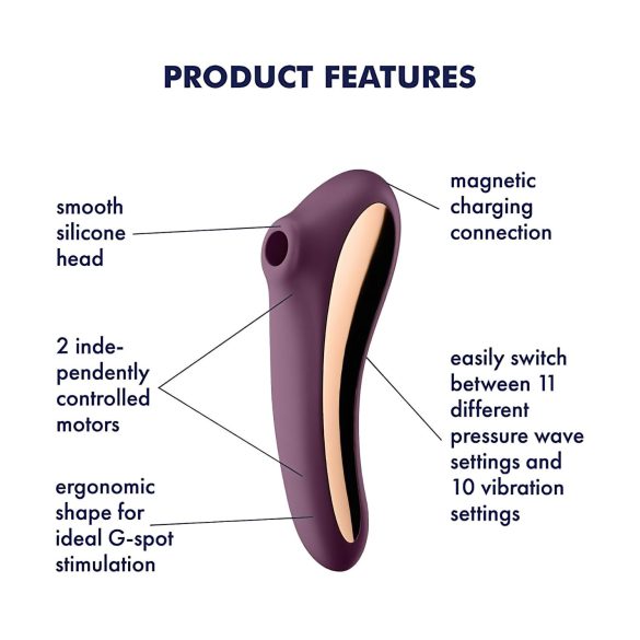 Satisfyer Dual Kiss - 2in1 vibrators klitoram un vagīnai, violets