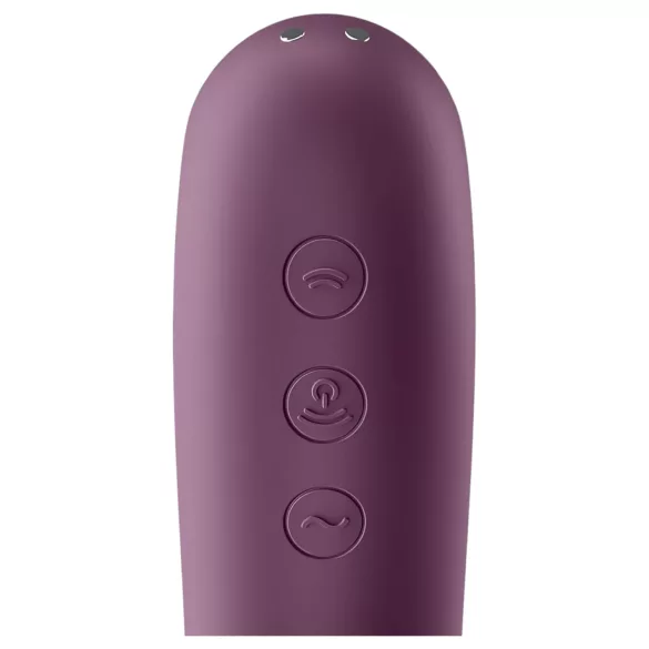Satisfyer Dual Kiss - 2 vienā, vaginālais un klitora vibrators (violets)