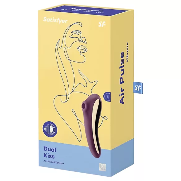 Satisfyer Dual Kiss - 2 vienā, vaginālais un klitora vibrators (violets)