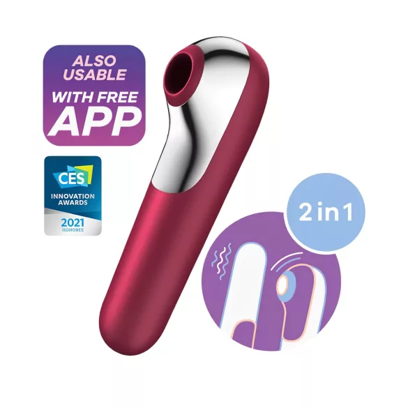 Satisfyer Dual Love - klitora un maksts vibrators ar Bluetooth, sarkans