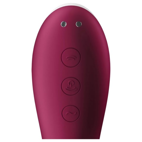 Satisfyer Dual Crush - uzlādējams vaginālais un klitora vibrators sarkans