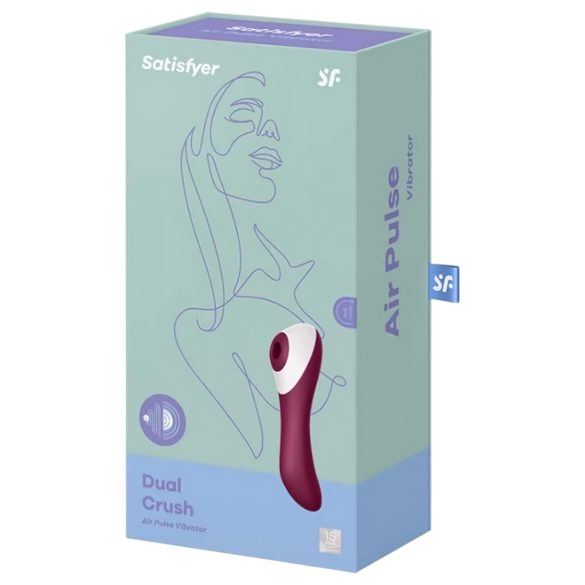 Satisfyer Dual Crush - uzlādējams vaginālais un klitora vibrators sarkans