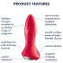 Satisfyer Rotator Plug 1 - pērļu anālais vibrators (sarkans)