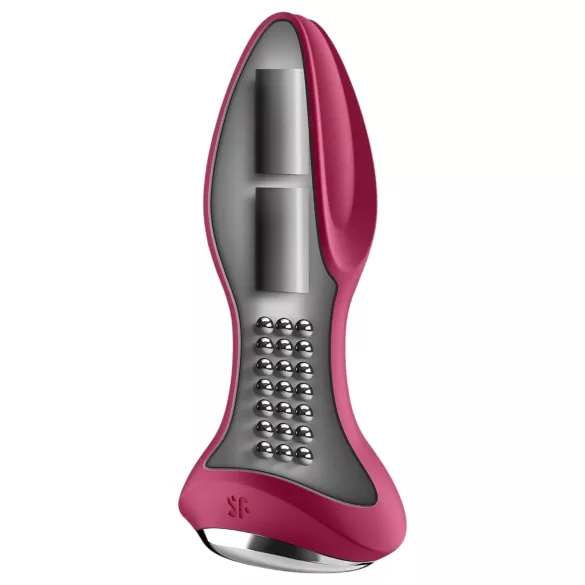 Satisfyer Rotator Plug 2 - anālais vibrators ar lodītēm, uzlādējams, sarkans